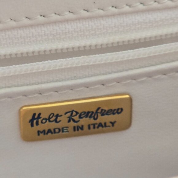 Holt Renfrew - Vintage White & Black Leather Crossbody Purse with Bow Detail​ - Picture 10 of 15